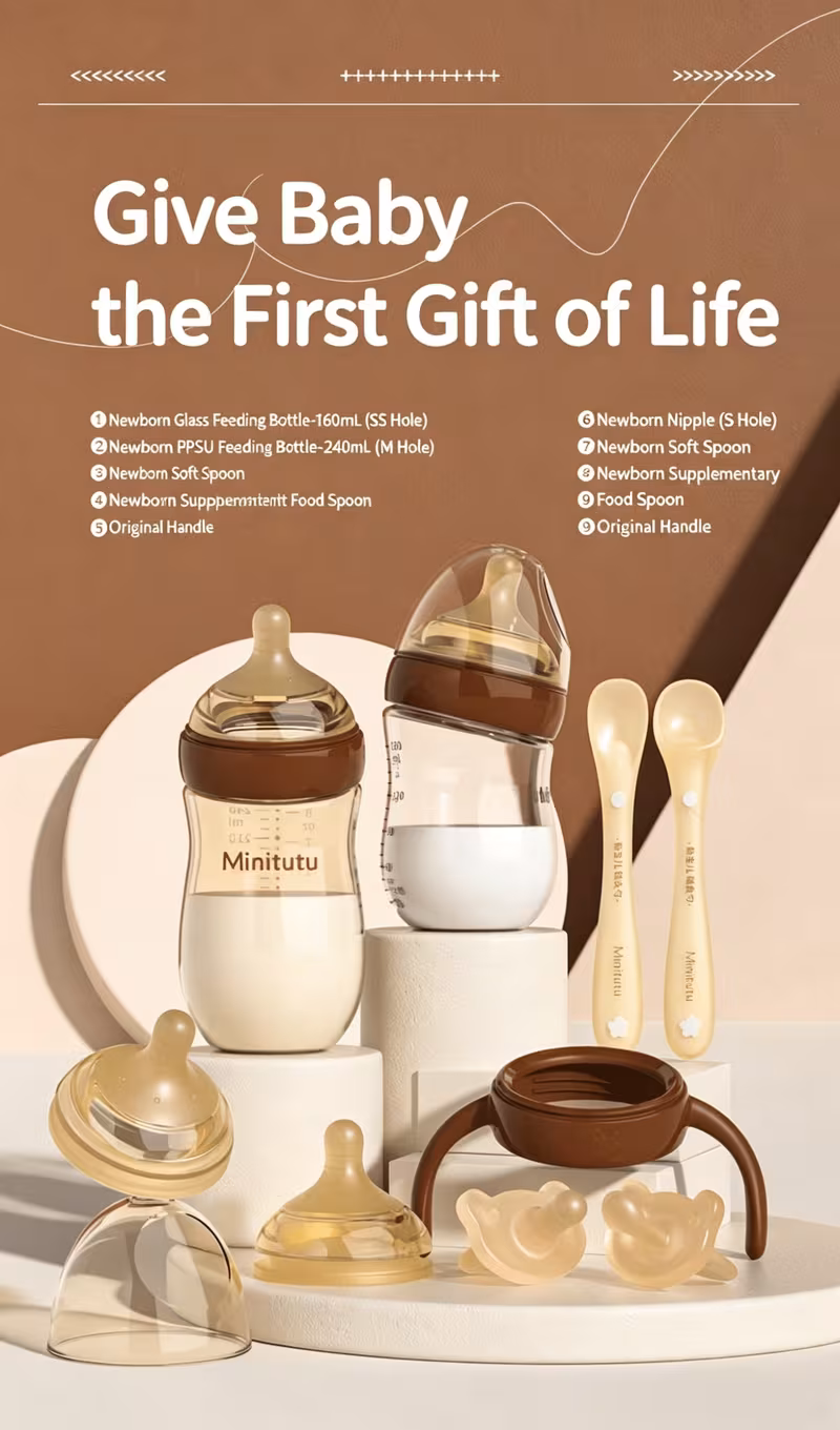 Coffret biberon Bébé Anti-Colique 9 Pièces